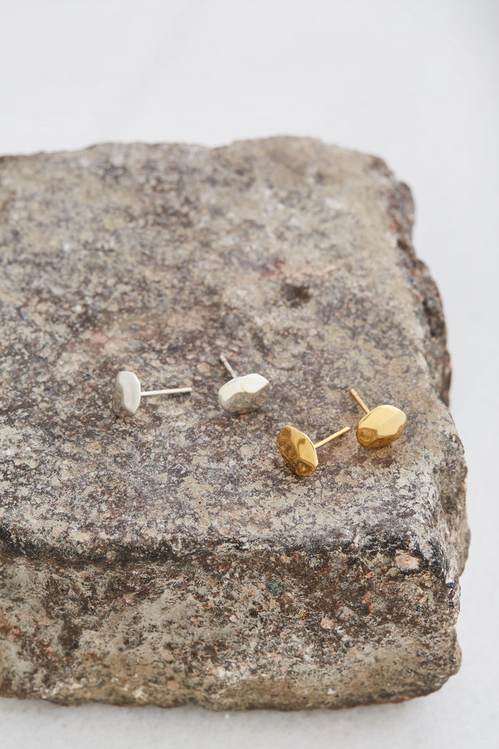Faceted Pebble Ear Studs - Fearless Inventory